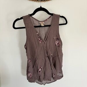 Madewell Pink Sleeveless Tank Top with Tie Front
